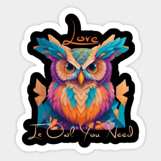 Love Is Owl You Need Sticker